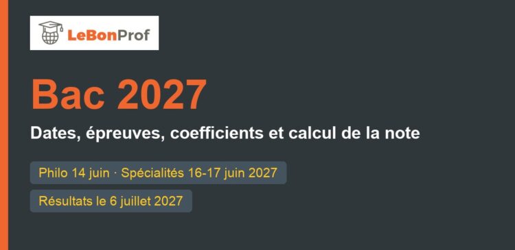 Bac 2027 : dates, épreuves, coefficients et calcul de la note